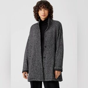 Eileen Fisher Organic Cotton Terry Stand Collar Jacket Small Petite